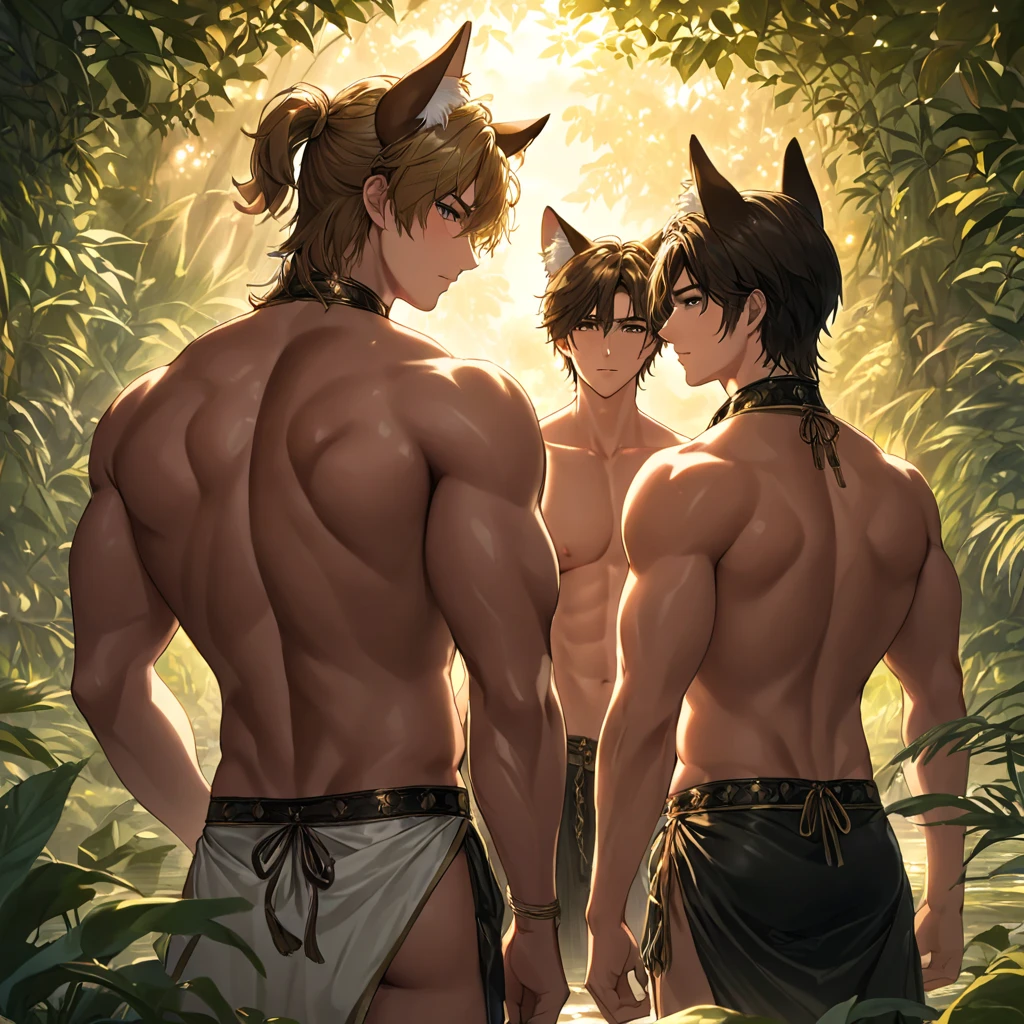 (centaur, taur, centauroid:1.2),
(full body:1.0), hooves,
1boy, , topless, brown eyes, brown hair, short hair, forest, highres,