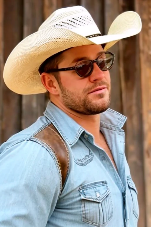 1 eyes , hat cowboy, muscular, cowboy, realistic, ultra quality, hair, Ultra High Definition realistic, ultra quality, hair, Ultra High Definition