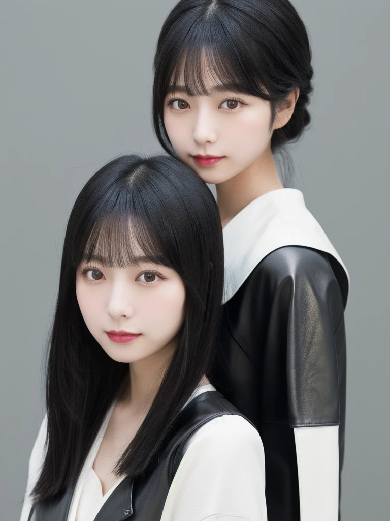 (((forehead、Northern Europe、White people、beautiful girl、Black Hair、White background、open jacket、lender)))、table top, highest quality, figure, super detailed, finely, High resolution, 8k wallpaper, Perfect dynamic composition, detailed and beautiful eyes, Deco out,bionde, breasts, Natural color lip,white background, random cute poses,