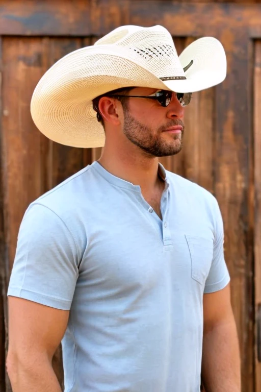 1 eyes , hat cowboy, muscular, cowboy, realistic, ultra quality, hair, Ultra High Definition realistic, ultra quality, hair, Ultra High Definition