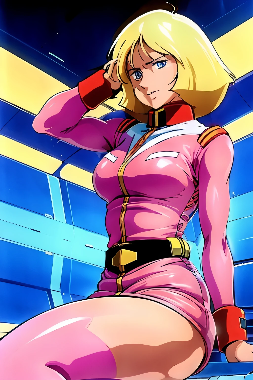 ((Best Quality)),miniskirt、 ((masterpiece)), ( Details), 1 girl, sexy,Michal Ratkie、Space Century Federation Force uniforms³、xpanties