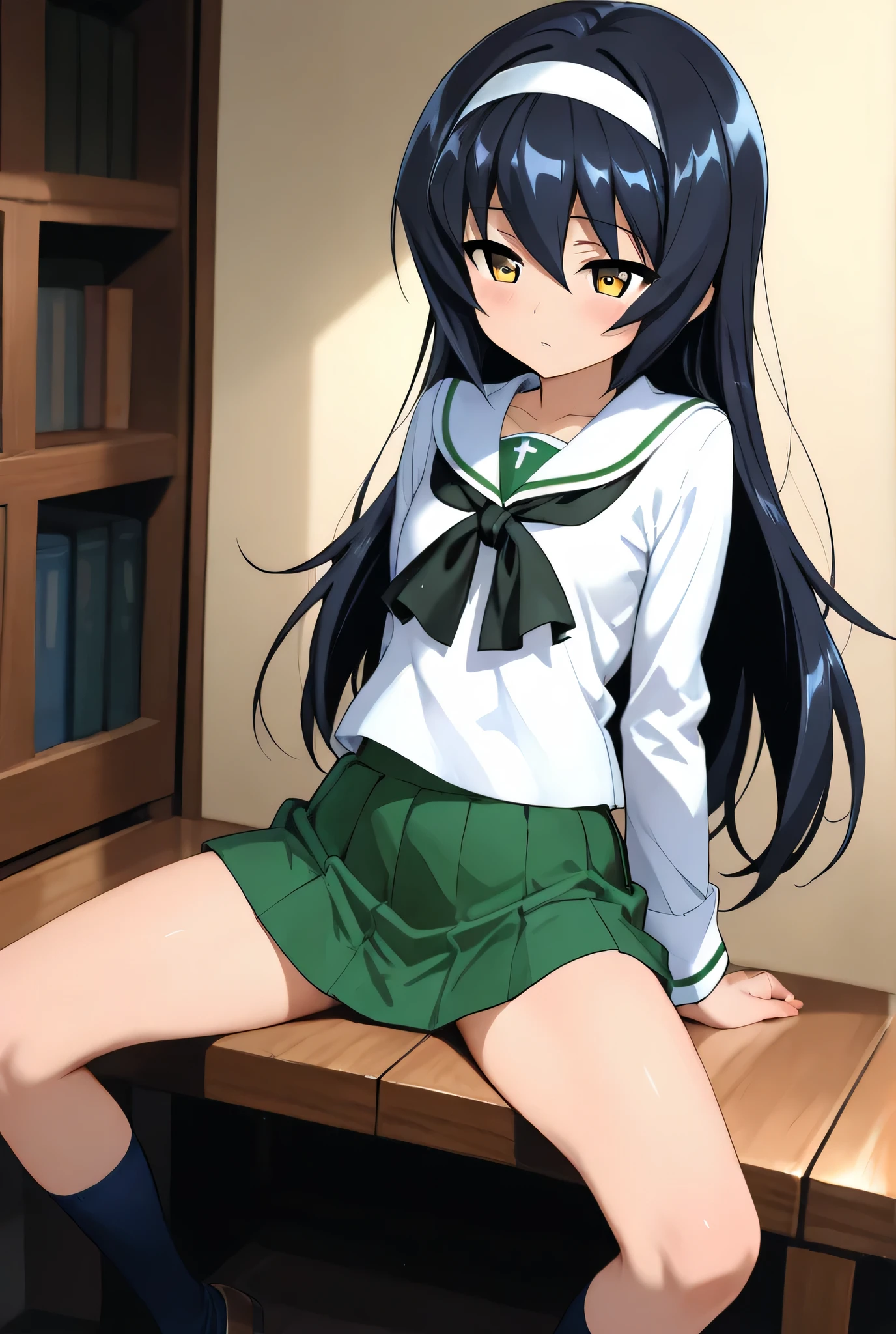 Reizei Mako,ooarai school uniform, 1girl ,alone,