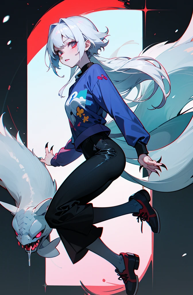 Miku Hatsune, add high definition_detail:1, blue fur,kitsune ears, tribal tattoo add_detail:1, in hell add_detail, barefoot, PAT