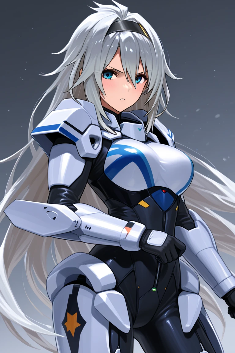 saitou masatsugu, 1girl, armor, blue eyes, bodysuit, breasts, chest tattoo, cleavage, closed mouth, cropped torso, dated, grey bodysuit, grey hair, large breasts, light smile, long hair, looking at viewer, shoulder armor, simple background, solo, tattoo, white background, ((masterpiece))
<lora:saitou_masatsugu_offset:1>