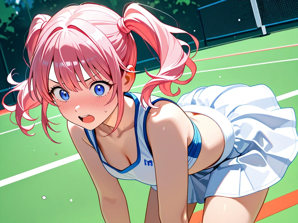 Anime - style figure of a woman lying in a gymnasium, pink twintail hair and cyan eyes, Seductive Anime Girl, Haruno Sakura, Smooth Anime CG Art, photorealistic anime girl render, Ilya Kuvshinov. 4 k, gymnasium background, realistic anime style at pixiv, Sakura Haruno, best anime 4k konachan wallpaper