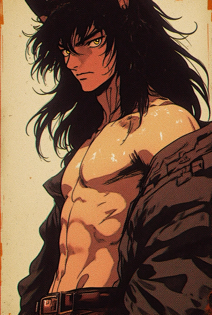 1 man, single teenager, long messy burgundy neck-length hair, dark skin, tanned skin, green eyes, mole under right eye, somewhat athletic body, somewhat wide hips, tight black shirt, ripped skinny jeans, leather jacket black, in a university