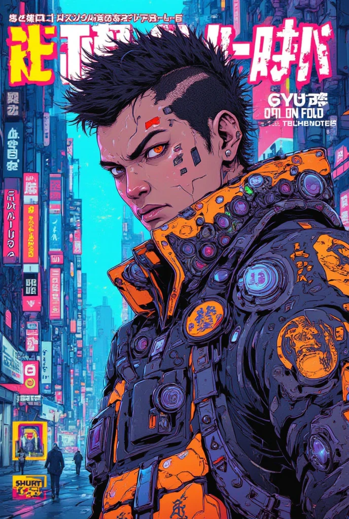 anime, a man with tattoos on his face and a pair of gloves , cyberpunk, cyberpunk art, retrofuturism<lora:Cyberpunk _Anime_sdxl:1.0>
