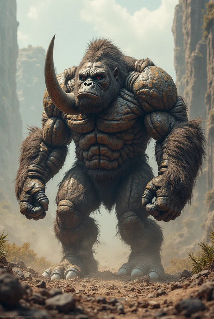 Gorilla with horns and four arms 
