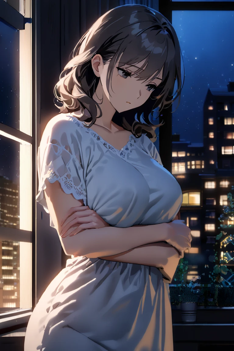 comic strip，anime big breast，Makoto Shinkai anime，Makoto Shinkai concept art animation，（Romantic pink train：1.4），Brilliant starry sky，the setting sun，Sunset，lindo cenario，super-fine，tmasterpiece，8K，best qualtiy