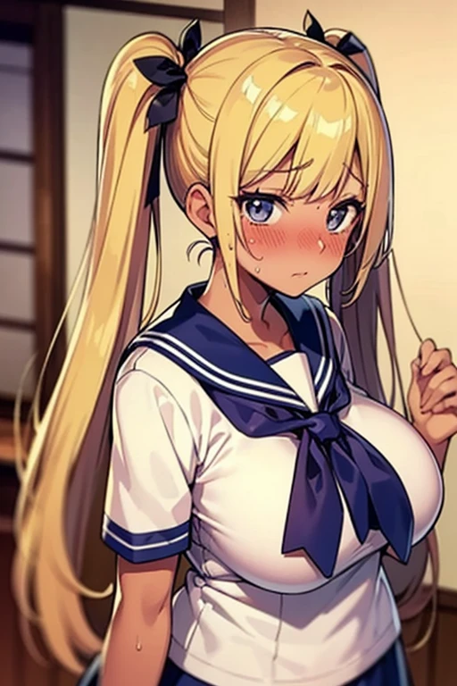 masterpiece, best quality, sunset, cowboy shot, view from above, 1girl, 21 year old girl, blonde hair, long hair, bunny ear headband, huge breasts, huge cleavage, sitting on bench, crossed legs, white sailor top, blue plate skirt, black thigh highs,
middle finger,
IncrsGift, incoming gift,
((looking disgusted)), looking at viewer, red heart eyes,
Bitting lip, in the classroom,