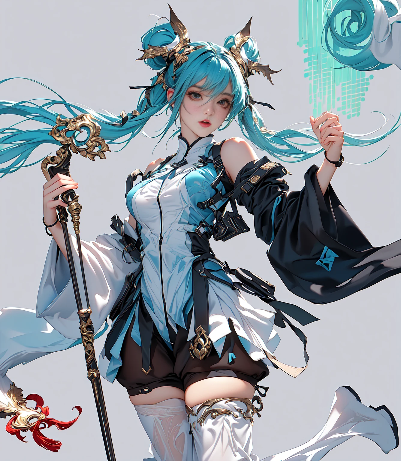 (Tabletop, highest quality, highest quality, Official Art, beautifully、aesthetic:1.2), (One girl:1.3), Very detailed,(Fractal Art:1.2),colorful,Best details,( It was neon:1.2), (Dynamic pose), (抽象的な背景のNeon Light:1.5), (Trident Dress:1.2), (Shiny skin), (Many colors:1.4), Upper Body ,Neon Light,16K,Full HD