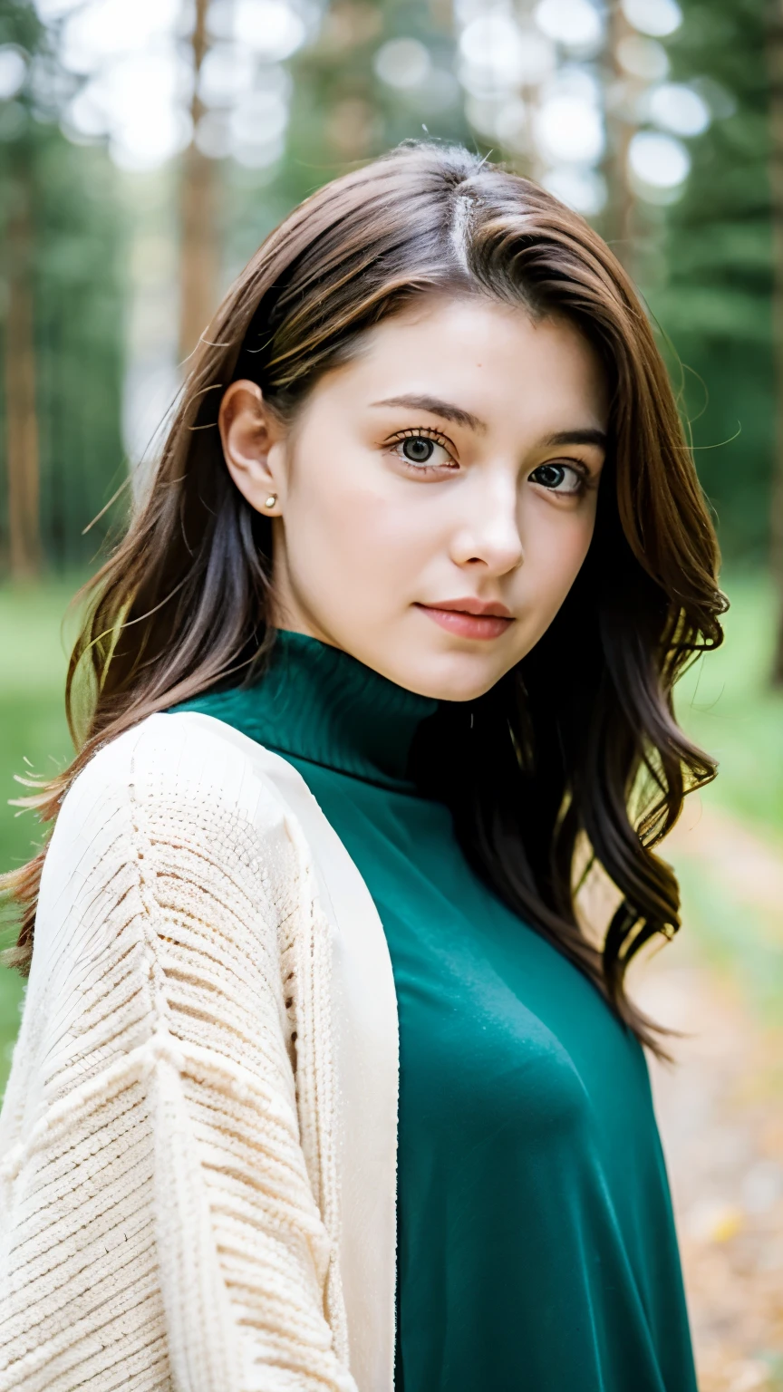 (Best quality, 8k, 32k, Masterpiece, UHD:1.2), Canon F1 lens.4, Photorealistic, dynamic pose, Cinematic, 8K resolution, human hands, elegant, approaching perfection, Depth of field, Film grain, Highly detailed, Stunningly beautiful, detailed hairstyle, natural lighting, include pores on skin, detailed eyes, Clear detailed eyes, One girl, cute hot Anna from frozen, pigtails hair, large green eyes, medium breasts, wearing a white sweater, (sfw), (non-nude), outside