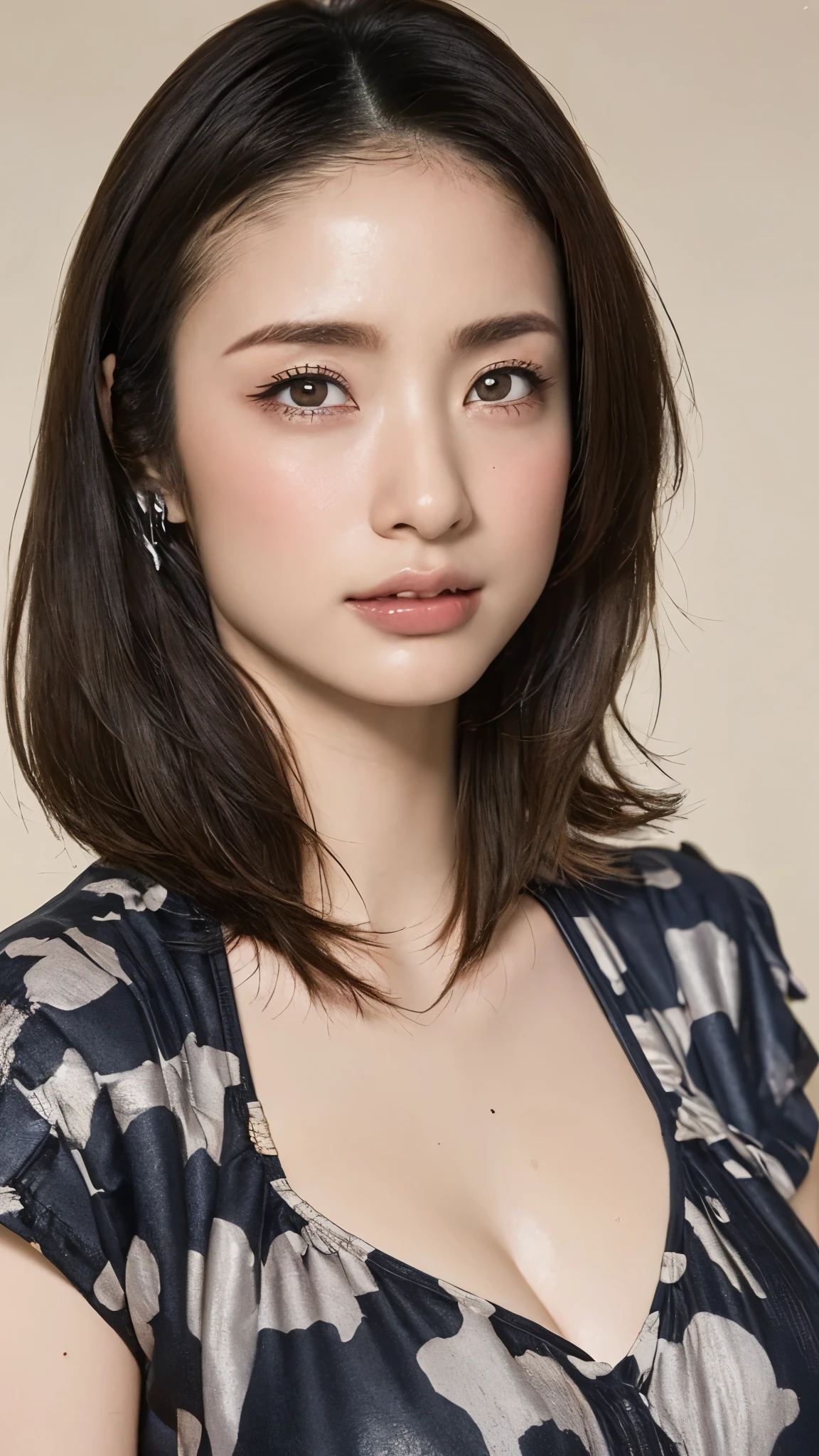 zydG, 1girls, finely detailed skin, looking at the audience, Brown eyes, (Short hair, smooth hair.:1.2), (mediuml breasts:1.0), (Central areolae:0.8), (photorealistic portrait:1.4), (beste-Qualit:1.0), (ultra highres:1.0), 10, RAW photo, (masterpiece:0.2), (pureerosface_v1:0.5)