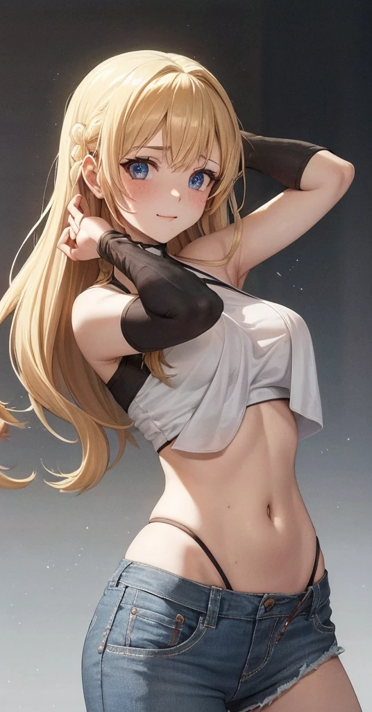 A very beautiful woman posing for the camera,/(((her slender body with pearly white skin,))) honey-colored eyes,))) (((golden blonde hair with silver and gray platinum long))) (((medium freckles, ))) ((perfectly formed waist, fleshy but sensual legs, modeling white t-shirt from the brand LKC Wear Street,)) (((in red thong with transparency,))) ((red and white garters,)) red mesh stockings, white Nike Air Force sneakers. Flashes of light reflecting on her body, sexy. HD.4K sensual anime, full body shots, sexy poses,hot bodierobin fe ,pendientes, labios brillantes ,uniforme del equipo cohete, letra roja r, falda blanca,Top corto blanco,botas negras hasta el muslo, guantes negros hasta el codo, sonrisa maligna, sentado ,piernas cruzadas, fondo del cielo nocturno