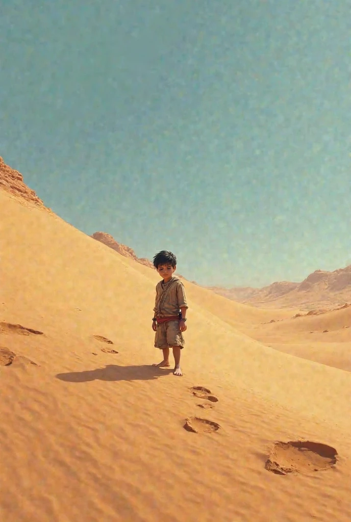 A boy standing end of the world alone