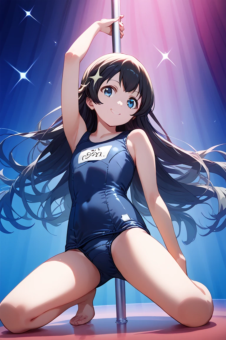 ((2D beautiful girl、top-quality、Perfect Finger 1.1、Perfect Anatomy 1.1、Dress perfectly、Beautiful illustration))、cute petit girl、(transform sequence)、((Leotard))、14years、a junior high school student、Fractal Art、baby-face、((stright long hair))、beatiful detailed eyes、Show your teeth and smile、glad、Full Body Display、（1人）、（cheer girl）、An unmanned bright dance school、The costume is brightly colored、