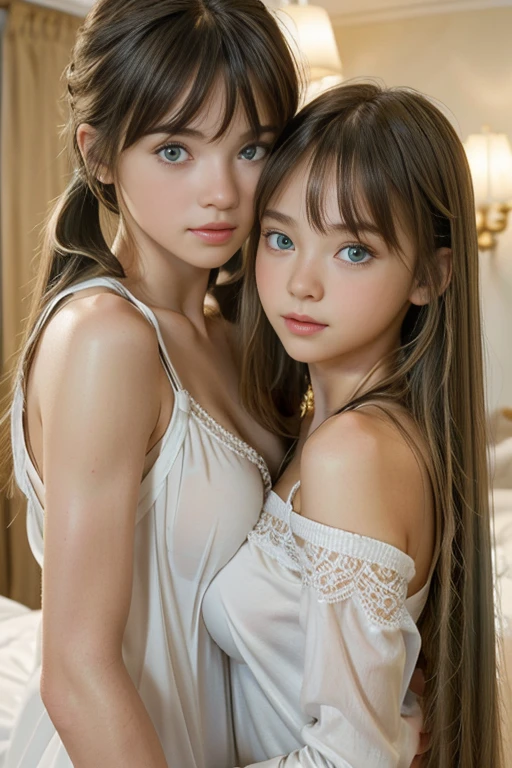 1 couple of ren, 1 garota com cabelos pretos longos e ondulados, blue eyes and light blue off-the-shoulder sweater, 1 garoto de cabelos castanhos escuros curtos com franja, olhos acizentados e blusa de manga curta verde escuro