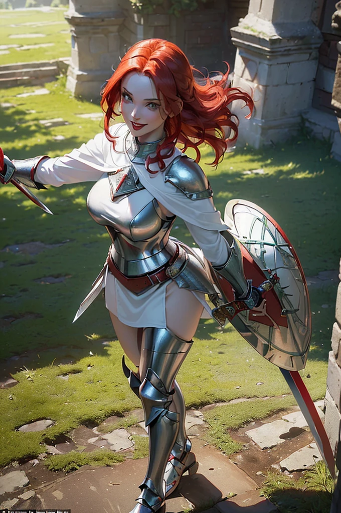 highest quality、16K high resolution、Super detailed、masterpiece、Live shooting、realistic:1.4、hyper realism:1.4、sharp focus、very delicate and beautiful、small details、1 female、(european:1.2)、(redhead warrior girl)、(spread your legs:1.3)、(showing panties:1.3)、(white panties:1.1)、 (sitting in on throne)、(super beautiful)、(beautiful face:1.5)、(bare legs)、(detailed face)、(fine and beautiful eyes)、Perfect round eyes、(detailed lips)、Lipstick、(eyeliner)、mascara、eye shadow、(knight armor)、(red pleated skirt)、steel breastplate 、steel gauntletedieval fantasy, Dungeons and dragons, RPG character, At SFW