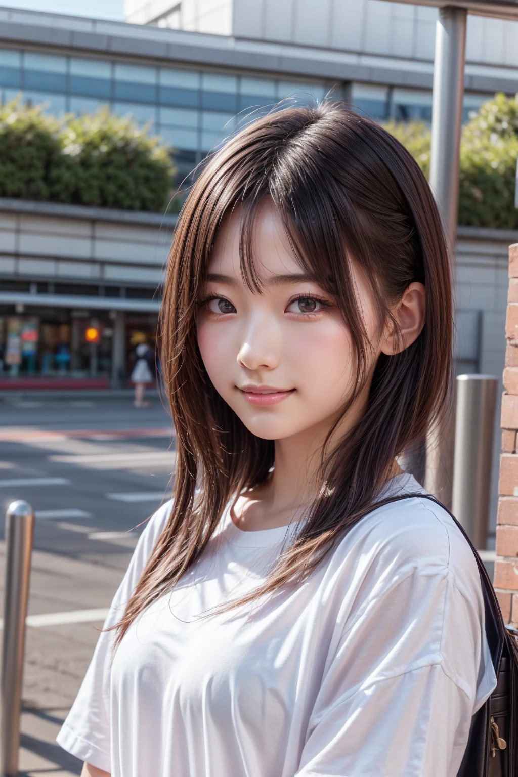 (Best-quality, Masterpiece, Ultra-High-Resolution, (Photorealistic:1.4), Raw Photo, depth of field, professional lighting, perfect anatomy, extremely details), 1girl, 15-years-old, the most famous Japanese idol, (((wearing tattered-clothes, detailed tattered-clothes))), (extremely cute face like the most popular Japanese idol, ((extremely cute and extremely big eyes)), extremely beautiful skins), extremely cute hair, extremely cute long-eyelashes, extremely cute lips, looking at viewer, innocent smile