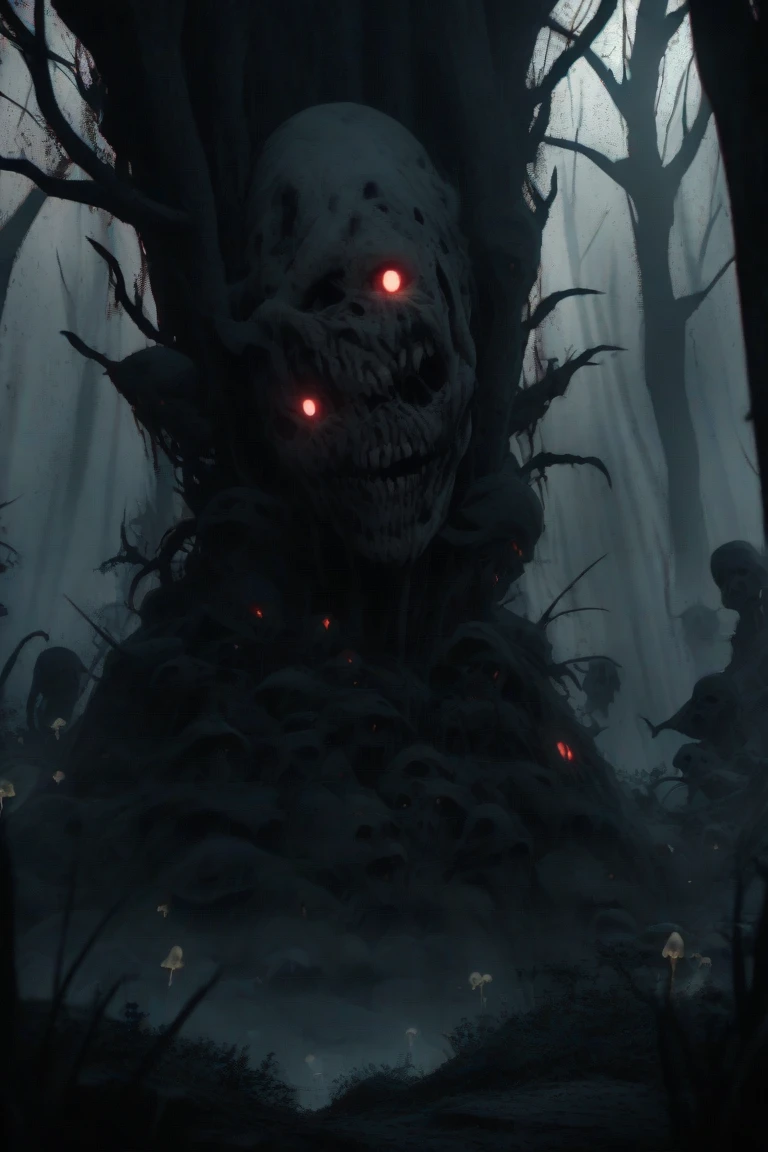 A dark and complex labyrinth stretches in all directions. The walls are composed of sharp thorns, emanating an aura of imminent danger. Along the tortuous path, shadowy figures lurk, ready to terrorize those who dare to enter. The dim light of quivering torches creates unsettling shadows, intensifying the sense of anguish and despair.