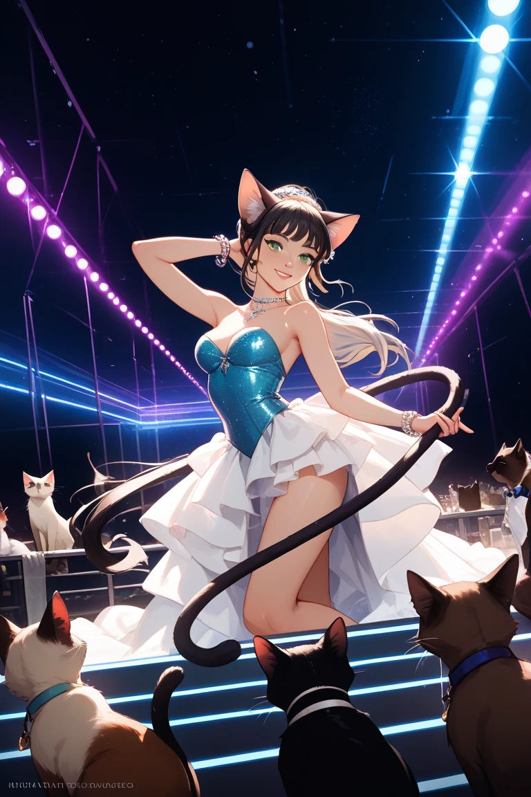 top quality, best quality, High-quality illustrations, masterpiece, super high resolution, detailed background, ballet, Singin' in the Rain, show, 6+boys, 6+girls, absurdres(highly detailed beautiful face and eyes)perfect anatomy, expression, good lighting, cinematic shadow(kemono, furry anthro)assorted poses, dynamic angle,