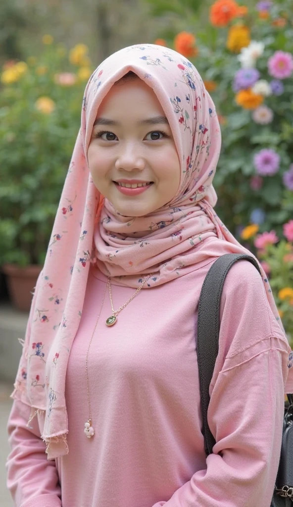 ((Femboy)), hijab stylo Stylish, adorable, 1 femboy, (face to face), 10 years old, ((baby face)), (CHEERFUL face expression), half body portrait, (face details: 1), (eye details: 1), ((Tiny breasts)). Cute posed. proportional body. Ultra High Res. realistic: 1.4, UHD, Pink Garter Belt 
