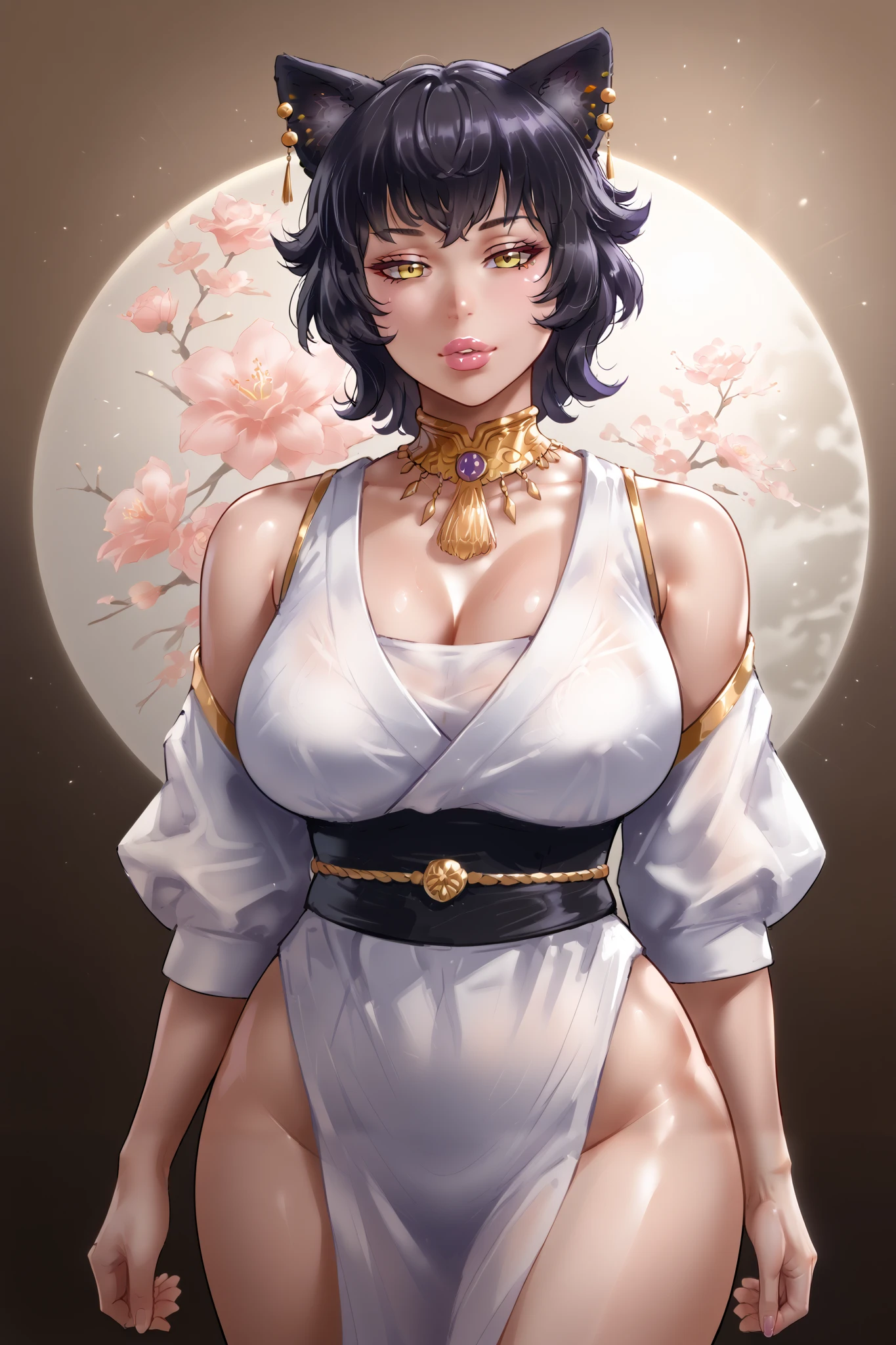 score_9_up, score_8_up, score_7_up,score_6_up, score_5_up, score_4_up, rating_explict, 1girl, kali belladonna from rwby, older woman, full lips, MILF, wide hips, framing locks, asian clothing