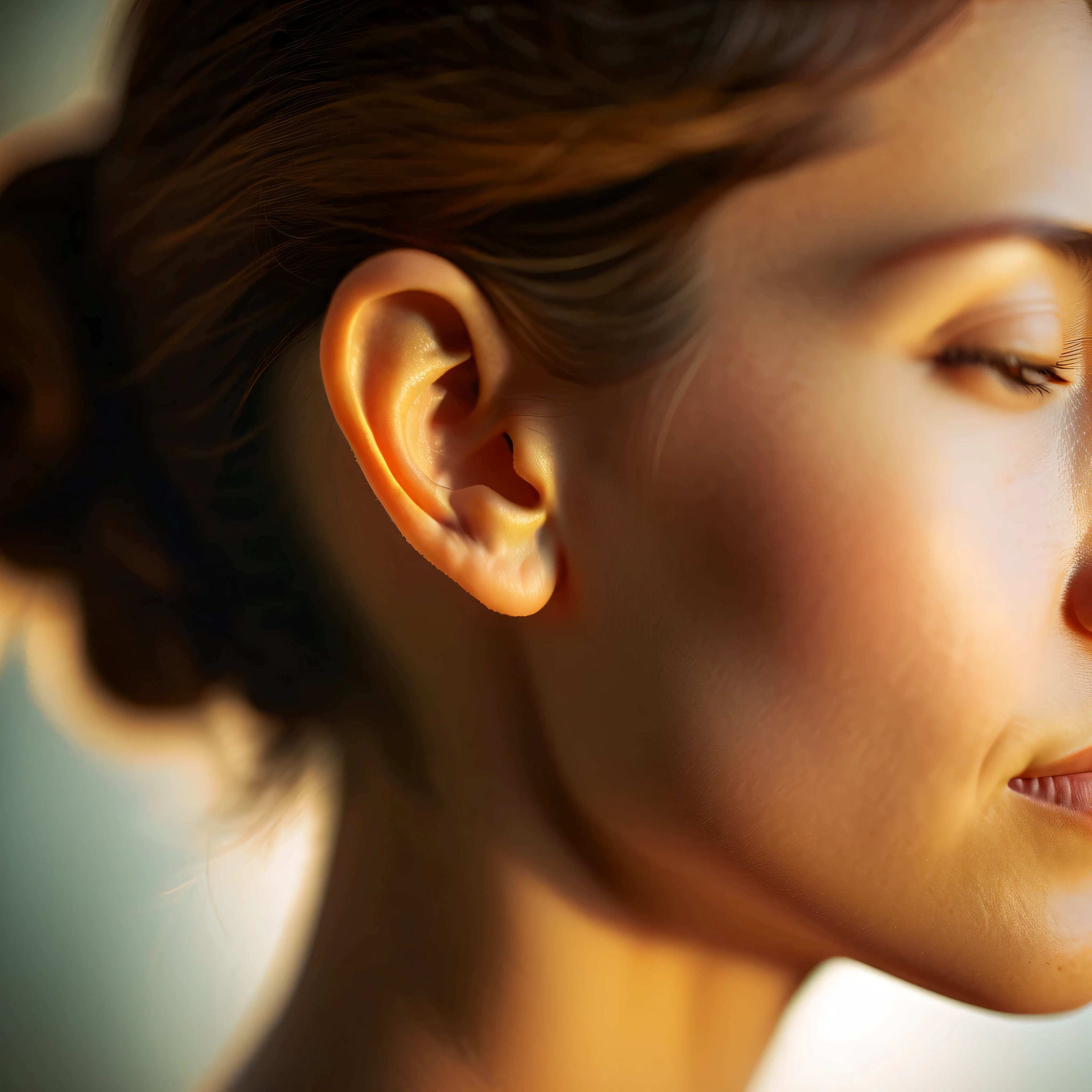 Ear of a beautiful woman, The ear should be beautiful
