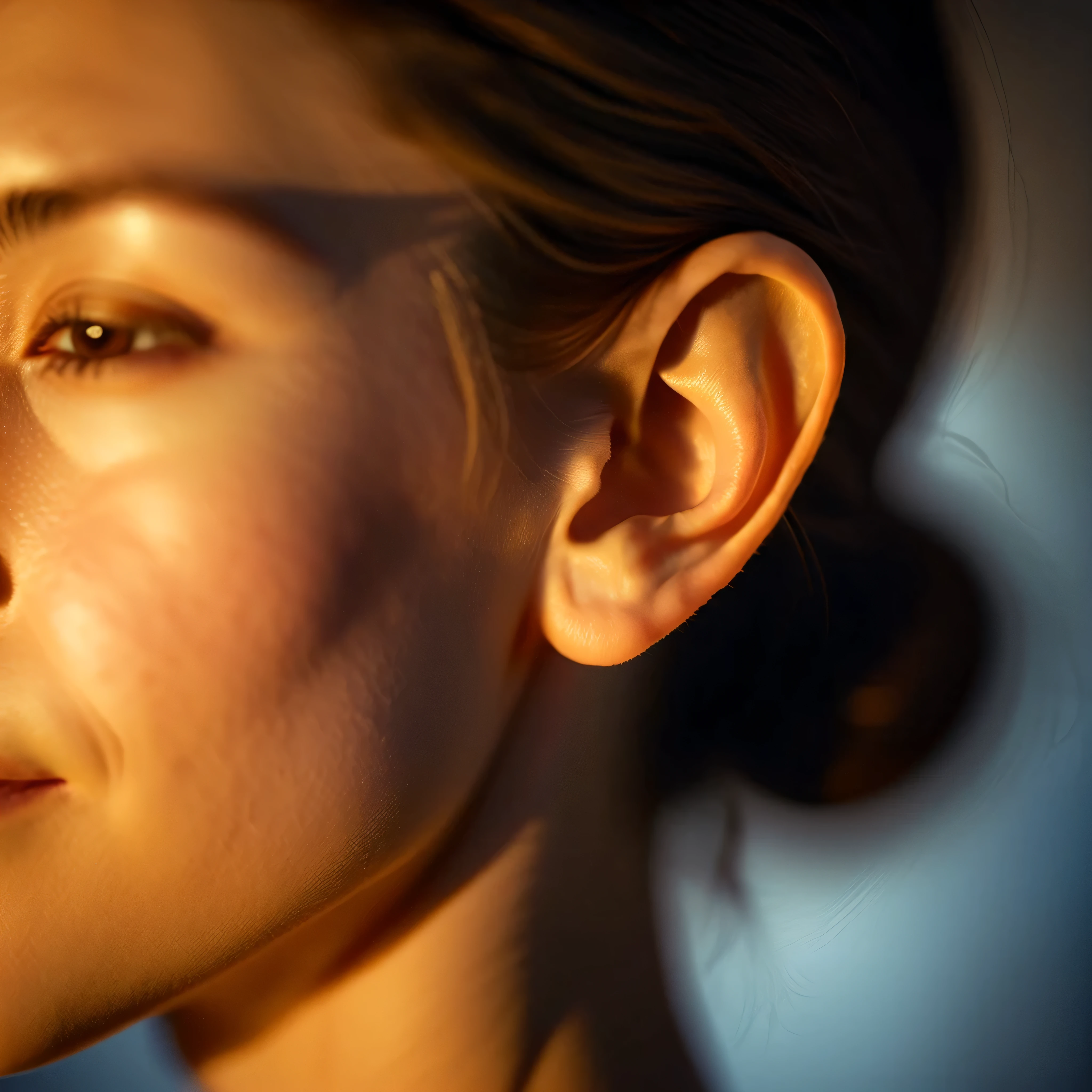 Ear of a beautiful woman, The ear should be beautiful