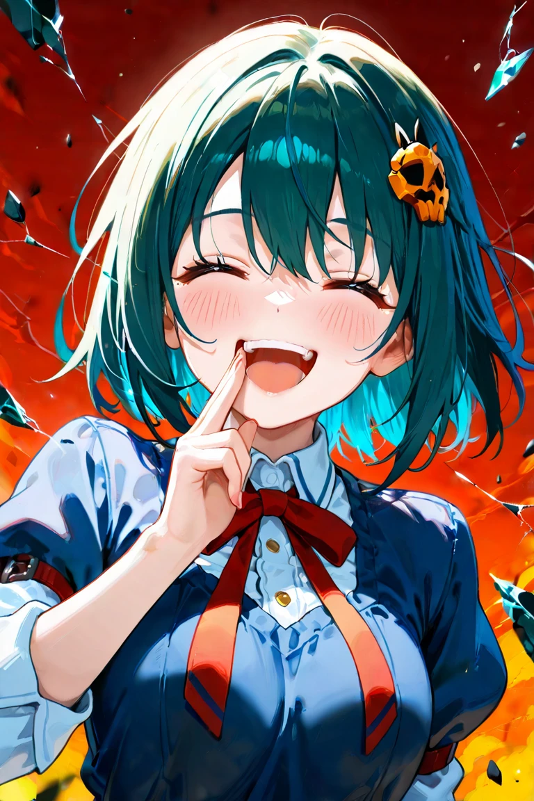 alta calidad, Obra maestra, 1 chica, IncrsRegalo, Regalo entrante, agua \(konosuba\), blue eyes, aguagritando, gritando, boca abierta, llorando con los ojos abiertos, incendio, fuego en el fondo, Edificio en llamas, al aire libre, noche, auto crash, auto,