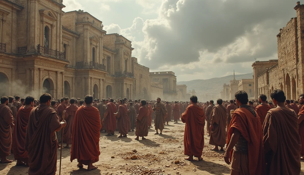 crowd running in jesus&#39; time
