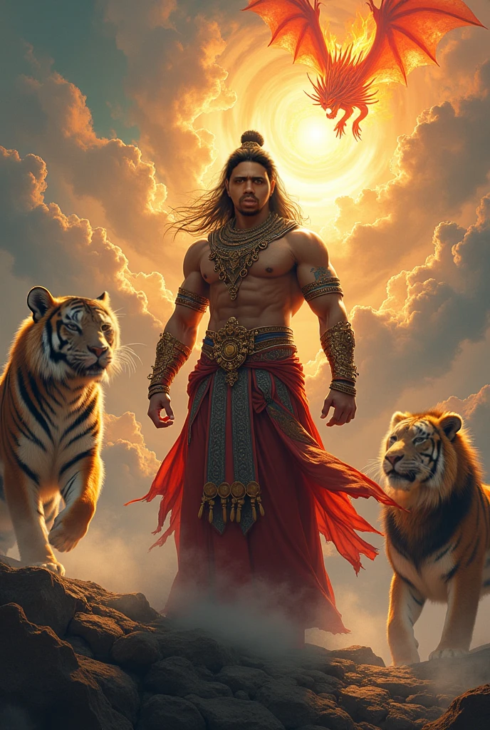 Make Hindu god shree ram with hanuman 