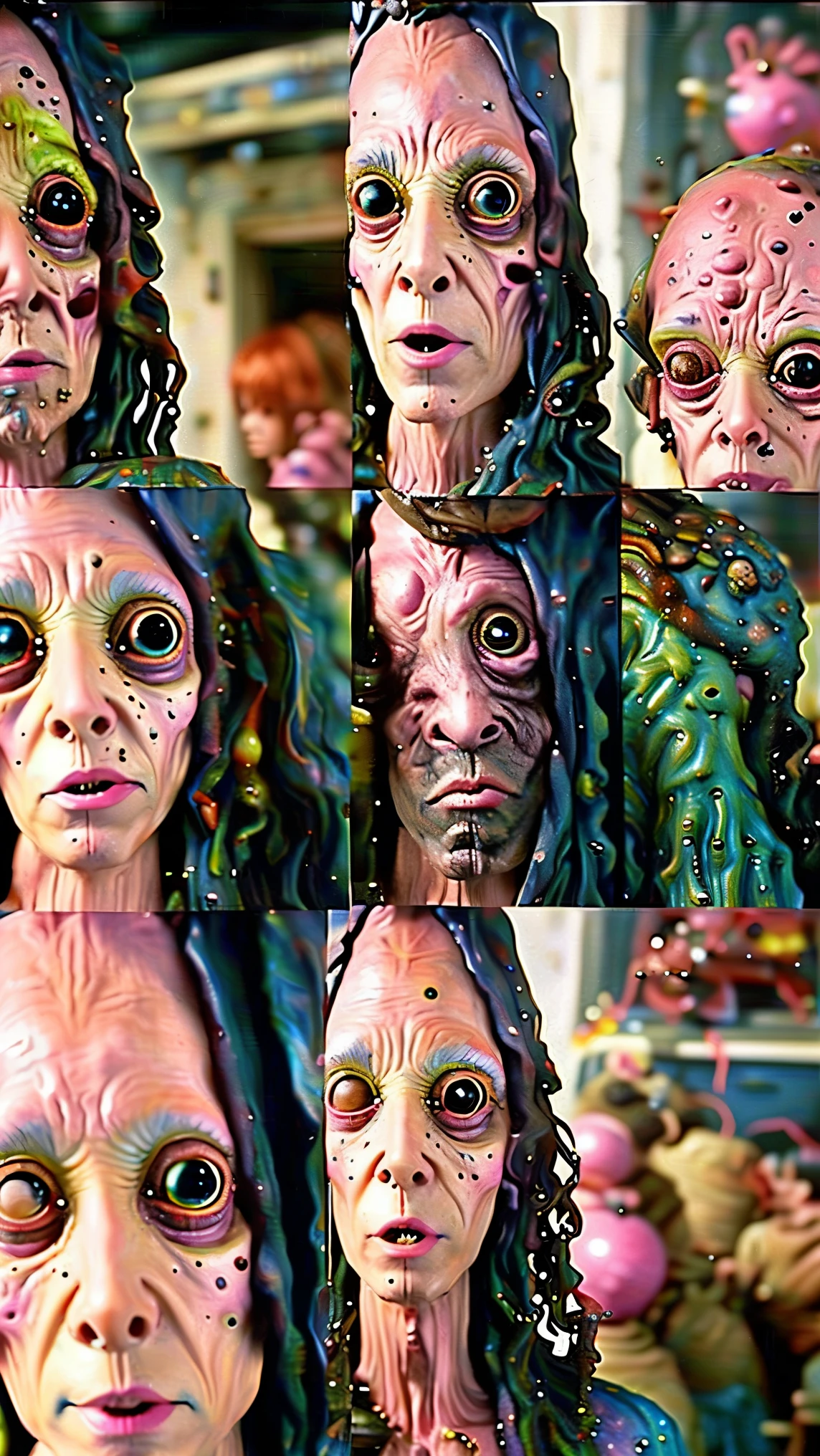 Ultra-realistic, alien and human encounter, grandma fights to the death, heavy bleeding, high image quality, 8K, 32K, F1.8