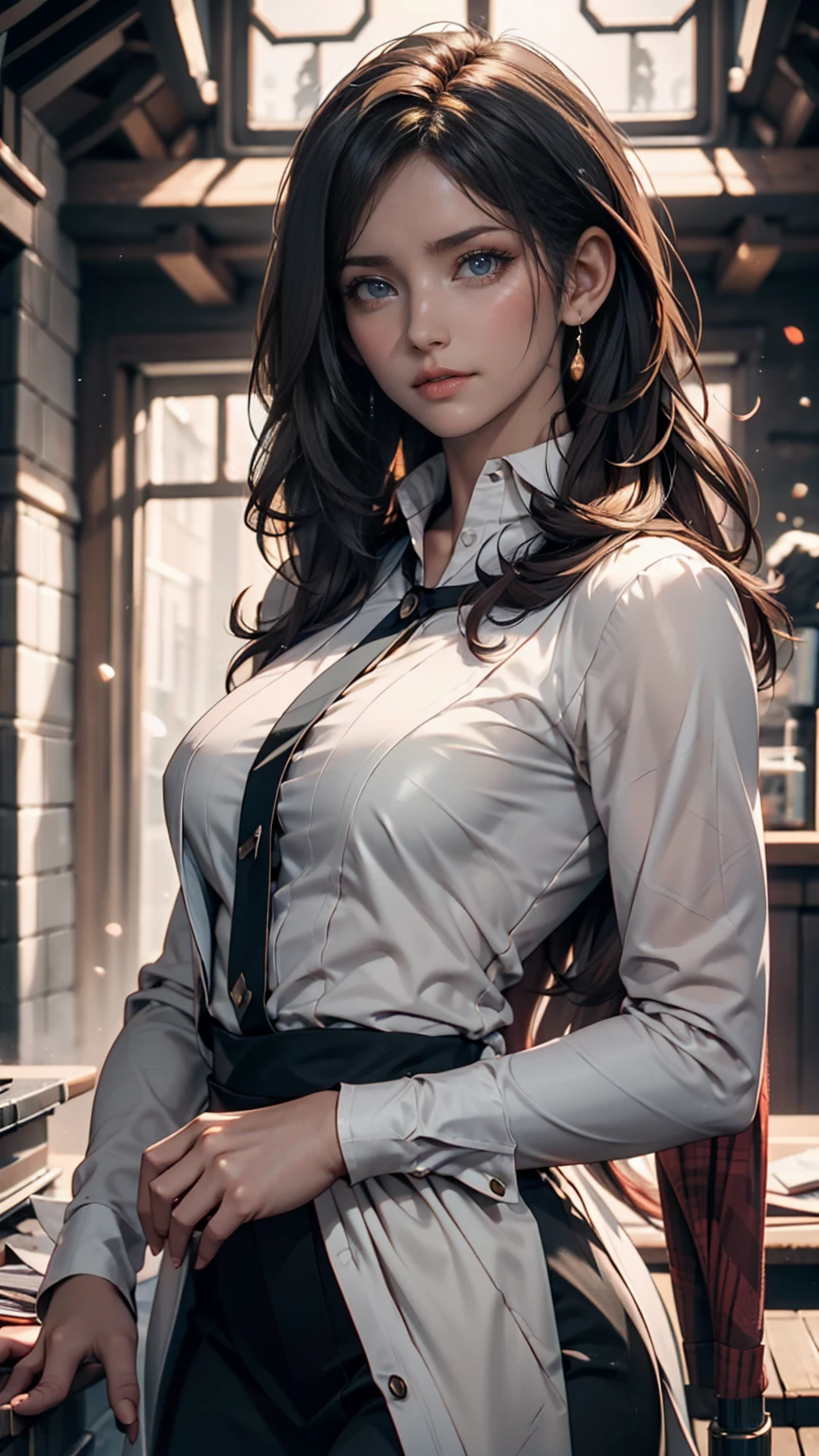 Korean school uniform, school uniform shirt, ribbon, skirt, bright brown hair, school poolside, poolside bench, 8K RAW photo, high resolution, cool Korean , big round breasts, beautiful eyes in every detail, long eyelashes, beautiful double eyelids, slit eyes, elongated eye shape, sanpaku eyes, duck mouth, evil smile, evil look, beautiful very thin legs, beautiful very thin thighs, random short hair, hair tied behind the head, earrings, necklaces,, long hair, blunt_bangs,、露出胸部、露出乳房、巨大的胸部,巨大的乳房、露出胸部、露出胸部、露出乳房、巨大的胸部,巨大的乳房、露出胸部