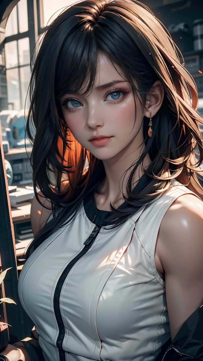 ((((best quality))))、(((Super fine CG16K wallpaper)))、(((masterpiece)))、(((Ultra Detailed)))、(((Extremely detailed)))、((１people&#39;woman))、Mature woman、24 岁woman、((Japanese face))、((Very beautiful face))、((beauty:1.5))、((straight long ponytail:1.5、Bangs))、(Shiny Brown Hair)、beauty精致的眼睛、Big eyes and double eyelids、Brown eyes、Raise an eyebrow、high nose、Small nostril、Little mouth、Tempting lips、beauty的胸部、(Huge sagging breasts，)、Showing cleavage、Full figure、(Fat body type)、Perfect proportion、Perfect anatomical structure、perfect composition、beauty细致的阴影、beauty的Natural light线、beauty的细节光芒、Depth of writing boundaries、(((High chroma)))、(((real:1.9)))、((vivid:1.5))、((edge:1.6))、((beautiful skin))、((Texture))、((realな皮膚感))、(((Thigh high cowboy shot:1.6)))、((From the front view:1.6))、((Smile:1.6))、(Eyes on me:1.5)、Daytime Stadium、Bright sunshine、Natural light、(((outdoor stadium:1.5)))、(Walking posture:1.5)、(((good exercise_Blue clothes、Dolphin shorts_White clothes:1.6)))、((earrings、Wearing a necklace:1.3))、