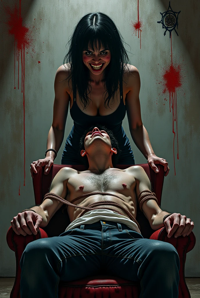 comic storyboard,realistic,3d,Unreal Engine 5,skin texture,anatomically correct,1beautiful girl, long hair,smile,barefoot,lace top,sexy, shiny leggings, thin gap,camel toe,high heels,cleavage,crossed legs,large breasts,leg tattoo,long hair,smile,toenails,) standing,trample,cuts,defloration,indoor,couple,femdom,hetero,saliva , mucus,femdom,blood on clothes,blood on hands,blood splatter,open mouth,kneeling man,sit,trembling man,dead man,sit,bruise man,lying man,man cum,bleeding man,(masterpiece, best quality:1.2)