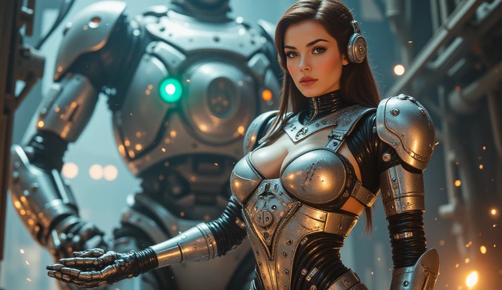 Mesmo prompt: Steam punk warrior woman, hyper realistic, intricately detailed spaceship, hdr, physical stamina, burgundy and white outfit, movie still, sunset