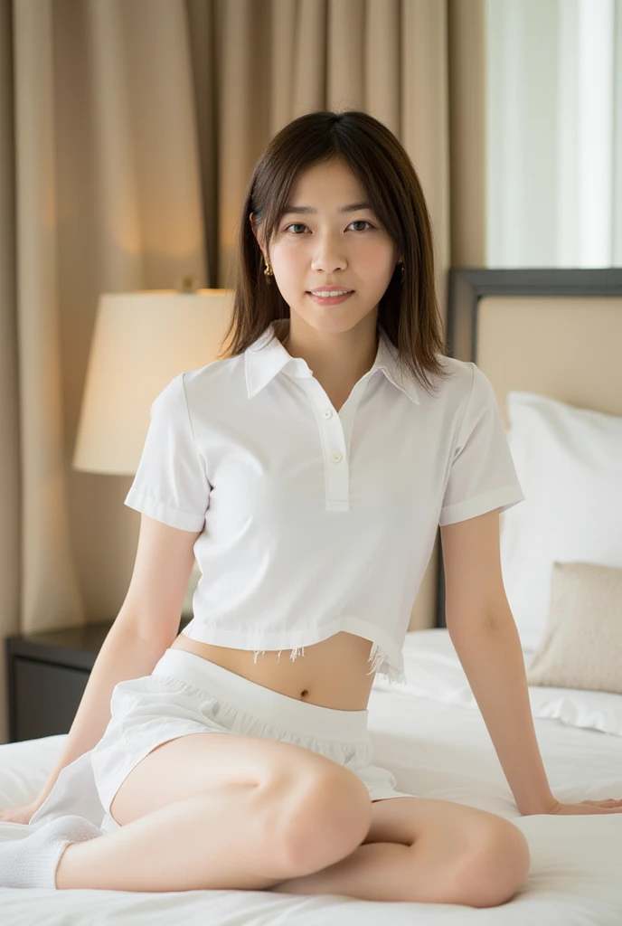 ((Female Student Uniform)), White blouse shirt with collar、ribbon tiarat chest、small breasts)string panties、Classroom corridor, wet crotch, laughter, (In 8K, Raw photo, highest quality, masterpiece: 1.2), masterpiece, 超detailedな, Super high resolution, (realistic and realistic photos: 1.37), High-definition RAW color photo, very delicate and beautiful, 非常にdetailedな, 8k wallpaper, amazing, detailed, 非常にdetailedな目, 非常にdetailedな肌, very fine fingers, h非常にdetailedな nose, 非常にdetailedな口, perfect anatomy,Full body Esbian, wet body,, Translucency、Transparency(Nipple head visible on the shirt、protruding areolas,)、Extremely small size panties(V-string、Pubic hair is sticking out)、positive