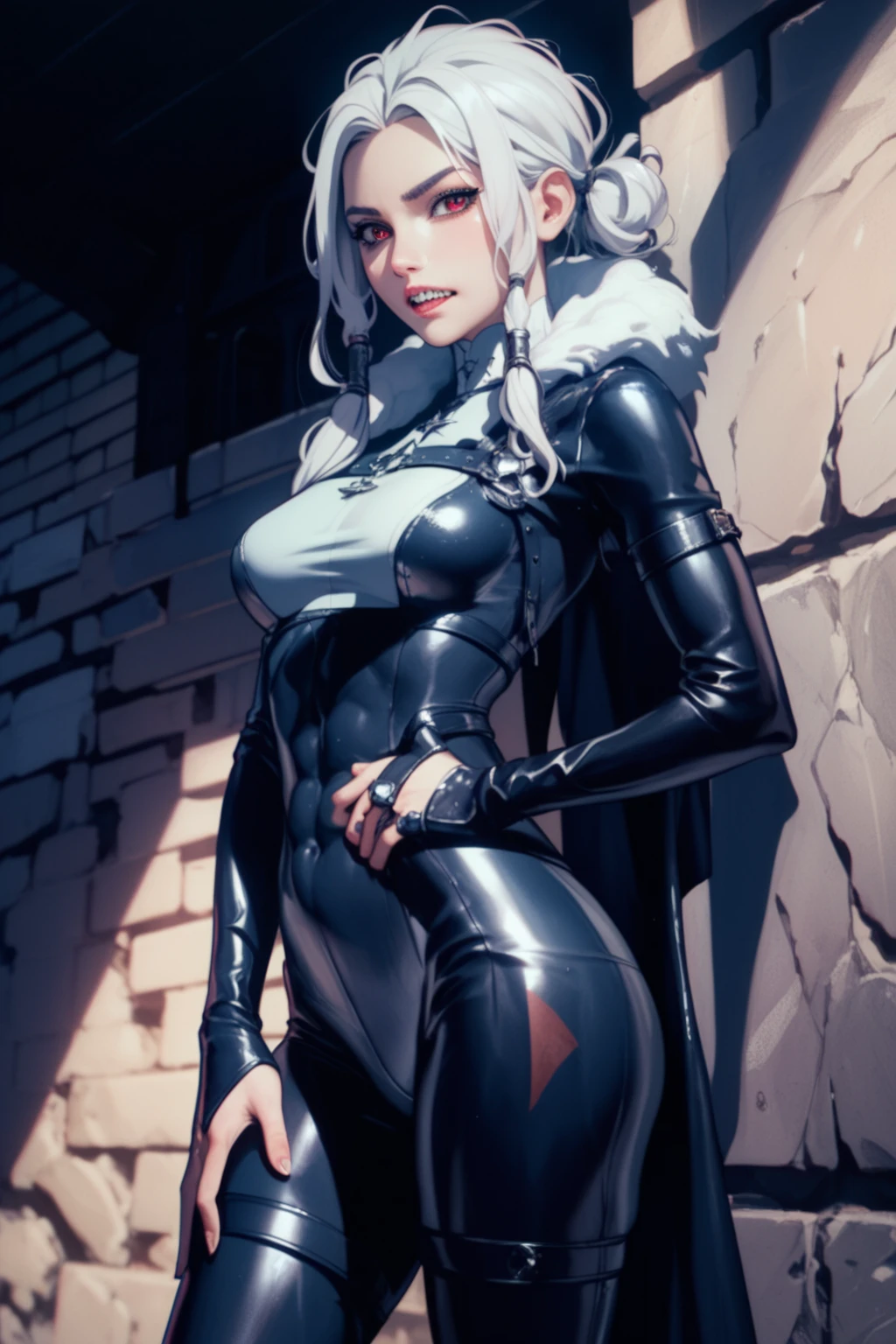 (ultra realistic,32k,RAW photo:1.1),(high detailed skin:1.1), 8k uhd, dslr, high quality, film grain,(makeup, mascara:1.1) , lips,(thick\lips\),
,(shiny glossy translucent clothing:1.1), <lora:beta-nvwls-v1:0.8>beta, cape, bodysuit, gloves, black leggings, silver hair , (huge breast:0.9), <lora:add_detail:0.94>,
Leaning against an invisible pillar,
(busty:1.1) , (chubby:0.1),(Specular highlight glowwave :1.1),<lora:LowRA:0.4>, dark theme ,garden, blooming flowers, manicured lawns, fragrant, ,(glowing lights background:1.1)