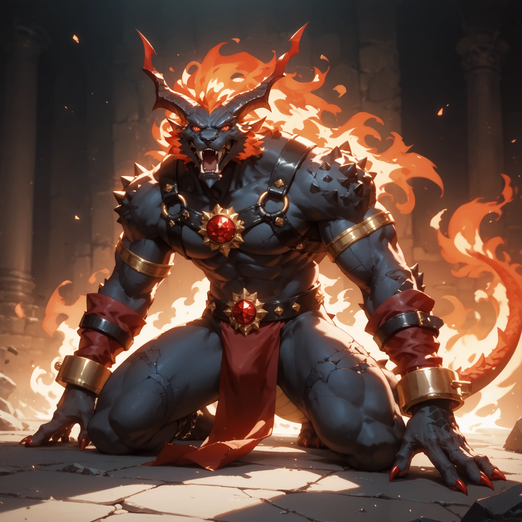 Sexy muscular male red dragon as DnD character. He is levitating in the air and casting a spell.,rodeado de humo rojo ,concepto de personaje,illustration, epic, dark fantasy,character design, detalle intrincado,realistic fantasy,photographic,cinematic lighting,Hyper realistic god, homoerotismo, gay homoerotico, actor porno, musculoso, veins in muscles, pecho hinchado, biceps grandes, ?????, pene, peludo,