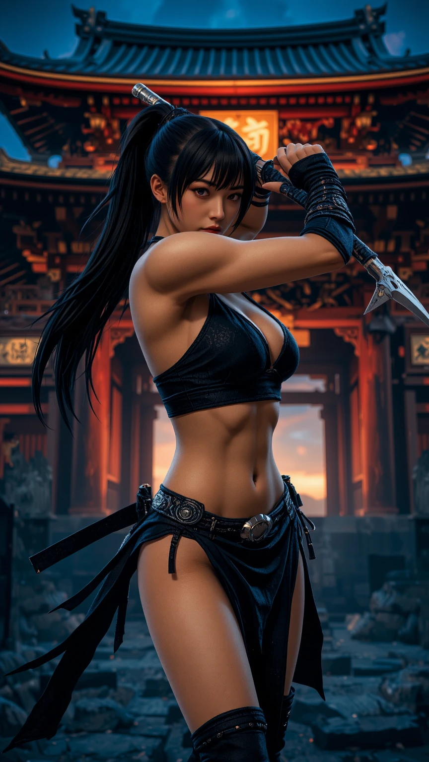 Timeless charm, elegance, photo movie-like ultra-ultra high definition, super real, 8K, ticker, ultra high resolution, masterpiece, (Photo Real Stick: 1.2), sharp focus,
1girl, cowboy shot, female warlord from the Sengoku period, (accurate anatomy: 1.5), pose during battle, severe expression, (highly detailed skin and facial texture: 1.2), armor, (holding a sharp Japanese sword) (Rain, lightning, rising smoke, sparks, flying arrows, many arrows,)), Aesthetic. , Cute beauty, (Perfect style: 1.2), fair skin, very beautiful face, dark eyes, long black hair in a ponytail, messy hair, beautiful face, exquisite face, perfect proportions, drop-shaped breasts, large breasts, Thick thighs, (beautiful brown eyes, ), (dynamic pose, change pose, dynamic angle,), dark night, big river, riverbed, Japanese wilderness, (wide angle of view: 1.5),