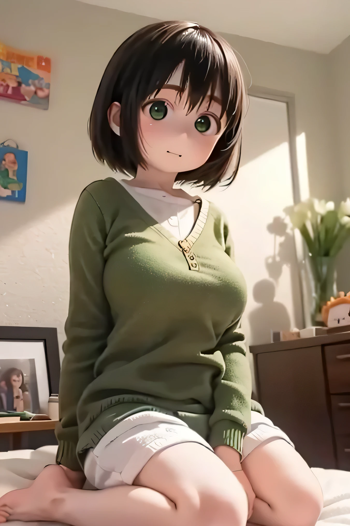yard 、 no .( Top Quality,4K,8k, no thing , masterpiece:1.2) Bob's Super Big Breasts naked and no thing relaxing in the room 、Scent of the Wind ((( Yotsuba and Fuuka ))) Four leaf clover pussy