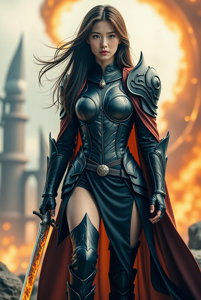 In the dimly lit battlefield, amidst the ruins of a once grand castle, a towering anthropomorphic turtle clad in the armor of a bullfighting warrior stood proudly. With a tall body and stout limbs, she exuded an air of disdain as her fiery, long hair fluttered in the wind like flames. Her eyes, like tosen, burned with determination as she ran forward, sword and shield in hand, ready for combat.
Her design was a masterpiece of dynamic lines and stereoscopic perspective, brought to life in super-fine 4K resolution with high-quality details. The movie-like lighting highlighted every inch of her form, from the intricate patterns on her armor to the carefully rendered scales on her skin. Even her hair, down to the last strand, was depicted with astonishing accuracy and detail, making each strand clearly focused and vivid, a testament to the work of masters in character design.
This epic scene captured the moment of her holy rampage, a dwarven cleric woman on a mission to slay demons. Her every move was a symphony of power and purpose, leaving no doubt about her strength and resolve. As she clashed with her demonic foes, her sword glinted with a fierce determination, while her shield protected her from their attacks. The battlefield was a canvas of chaos and courage, and in the midst of it all stood the fearless warrior, a beacon of hope against the darkness.