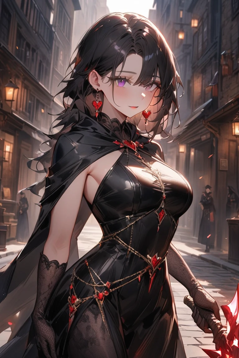 (masterpiece, 最high quality:1.2), (fine skin, skin texture), 最high quality, ((intricate details:1.2)), High resolution, black outline, anime screenshot,
1 girl, goblin, perfect face, perfect eyes, 代替のchestのサイズ, red eyes, black hair, short hair, twin tails, straight hair, from below, look away, ~ side,behind, closed mouth, (shining eyes:1.2)
chest, city, fantasy, heart, Thighhighs, thick thighs, skin dents, See-through, jewelry, beautiful night scenery, night null, star \(null\), mountainous horizon, clavicle, skin dents, close, Upper body, game CG,, (masterpiece:1.2, 最high quality:1.2, beautiful, high quality, High resolution:1.1, beautiful), very detailed, 4K, HDR, ((Super detailed)), ((intricate details)),