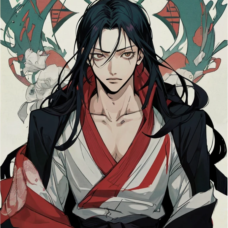 black hair, alucard, full body, 1 beautiful male god of death, detailed anime character art, male vampire of clan banu haqim, l vampire, with his long black hair, androgynous vampire, detailed 25 year old male face, ultra realistic anime, red eyes, no emotions, INTJ, intelligent, sexy, attractive, full body, tongle, no clothes, no shirt, adult content, penis, on the bed. smile, grin