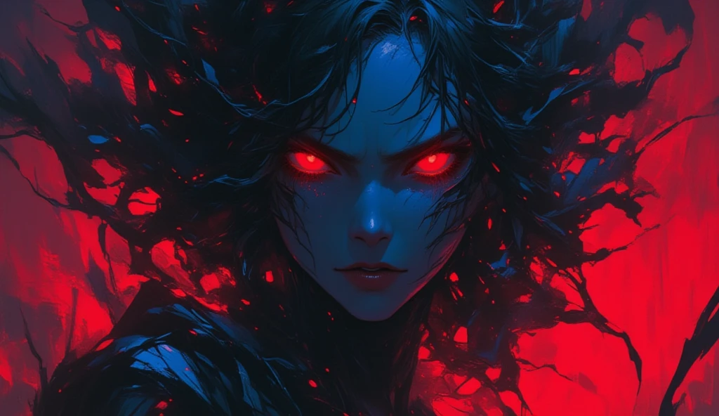 (masterpiece:1.4, best quality), (intricate details), unity 8k wallpaper, ultra detailed, (abstract art:1.2), mesmerizing abstract depiction, woman from the underworld, vibrant hues of fiery reds and oranges intertwining with dark undertones, fierce and defiant expression, tendrils of energy pulsating around her, emanating both passion and danger, an irresistible aura of intensity, ukiyo-e, hateful, darkness, (toxic green and dangerous red theme), glowing eyes, perfect lighting, perfect shading, (Julie Mehretu:1.3), <lora:more_details:0.6> <lora:Ukiyo-e:0.4>