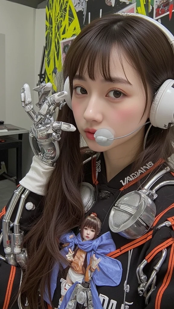 live-action female kindergartener Robotization graduate School Patent rubber dress Shiny body Experimental sample The robot is in a capsule