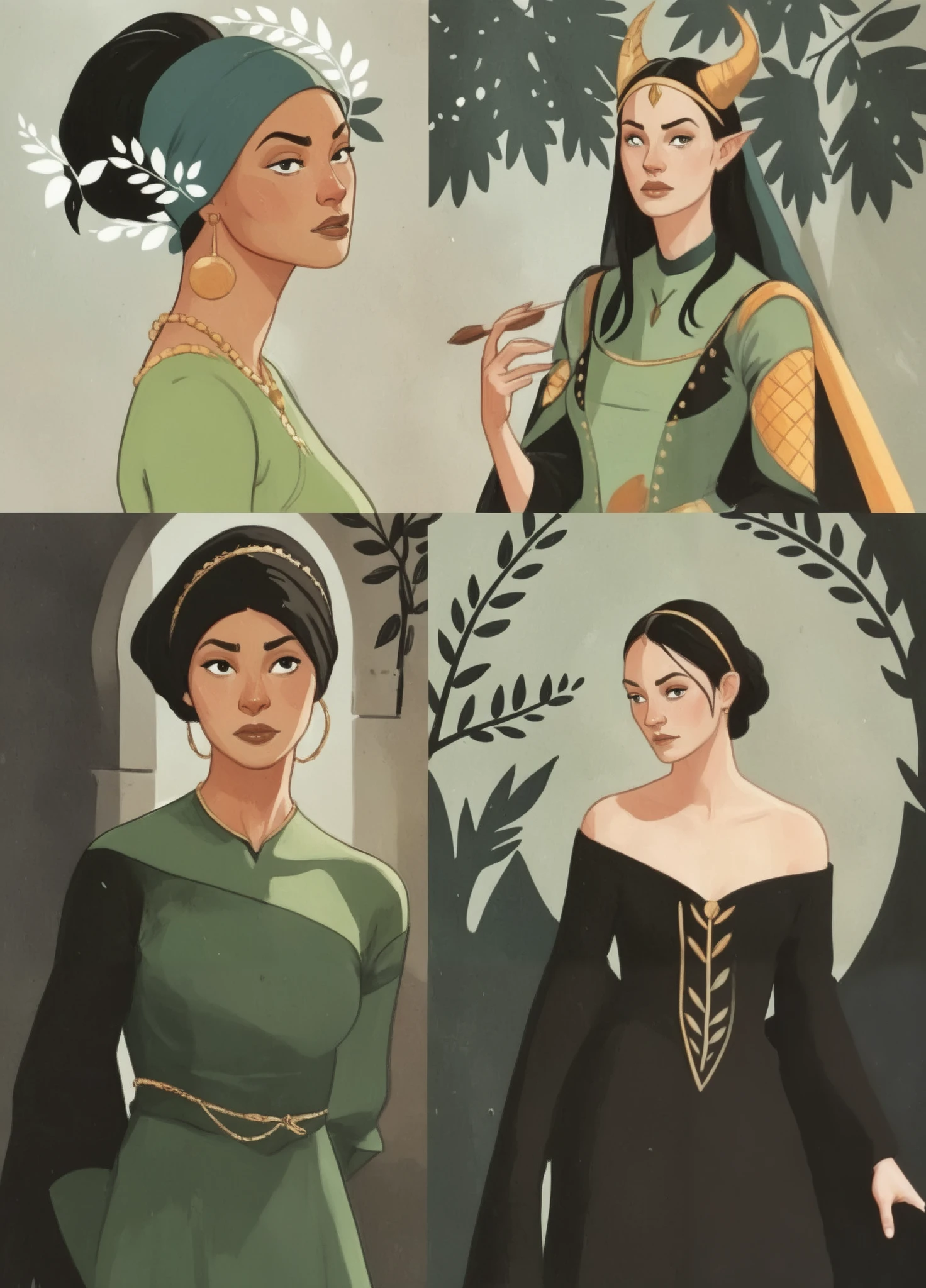 score_9, score_8, score_7, score_8_up, score_7_up, 1boy, solo, worried expression, looking down, handsome elf, masculine features, long black messy hair, hyper dynamic pose, wearing a black peasant medieval tunic, wide shoulders, tall lean body, portrait painting, flat shading, emotional scene, neon highlights, cartoon, in gougoupaintleaves style:1.5, cartoon, illustration, sketch, sketch lines, gouache painting, full body shot, focus on face, dynamic angle:1.5, illustrStyle, novuschroma57 style cartoon, novuschroma style, pastels on black