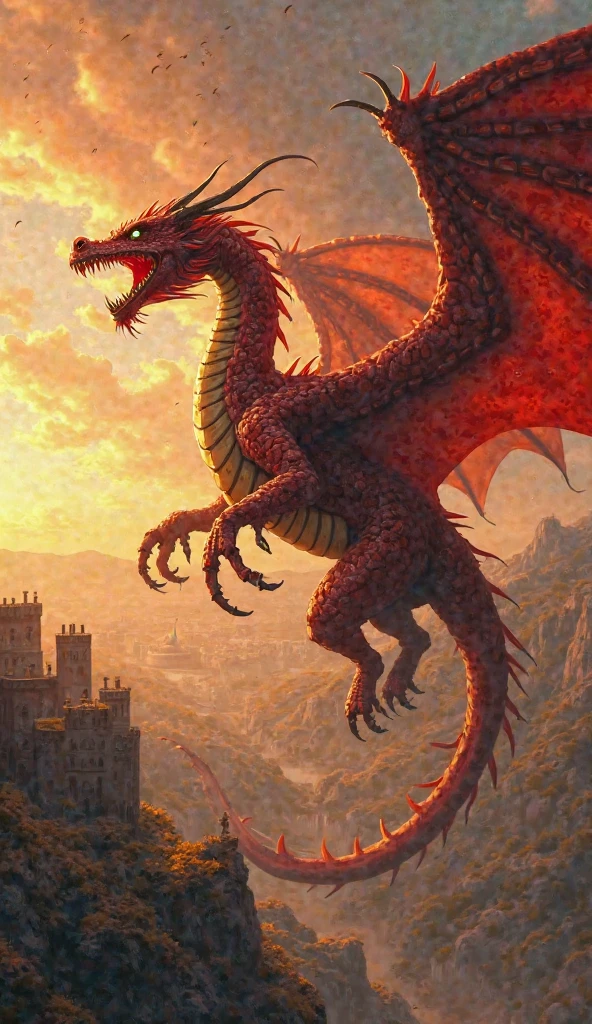 masterpiece, high quality, intricate details, cinematic photo a red dragon flying under the clouds, rain, lightning, storm low-shot long-neck motion blur . 35mm photograph, film, bokeh, professional, 4k, highly detailed, highly detailed high saturation