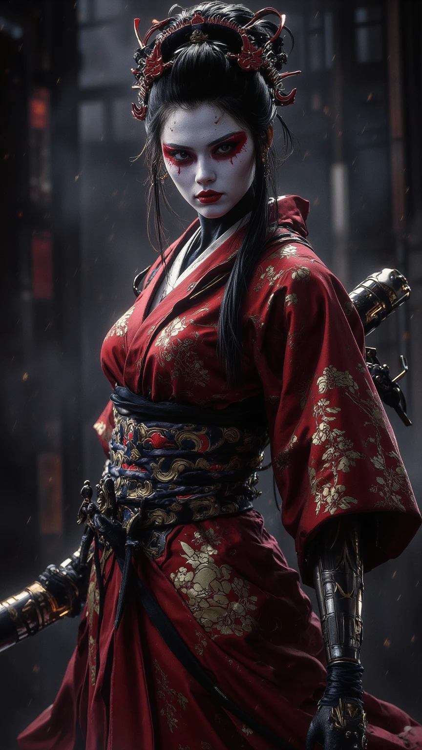 ((Best Quality)), ((Masterpiece)), (detailed), skull with samurai helmet
